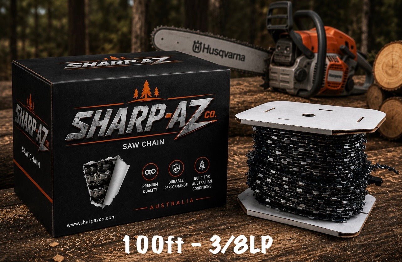 100FT roll of 3/8LP SHARP-AZ EXTREME Tungsten Carbide Chainsaw Chain