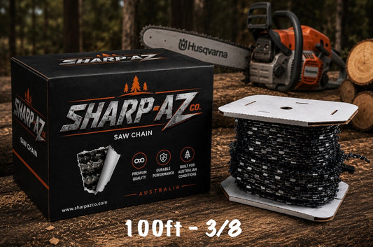 100FT roll of 3/8 SHARP-AZ EXTREME Tungsten Carbide Chainsaw Chain